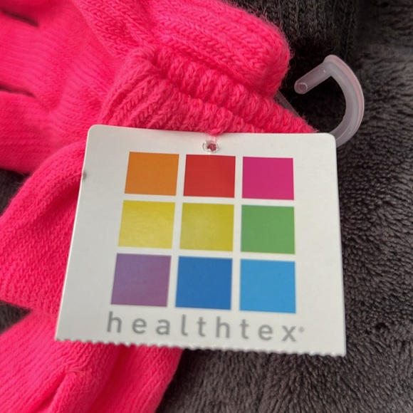 Healthtex Toddler/Little Girl 2Pair Stretch Knit Gloves Black/Supercharge Pink - Picture 4 of 4